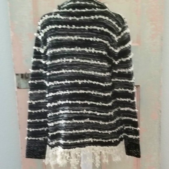 Make Offer La Fee Verte Stripe Fringe Cardigan - Picture 7 of 8